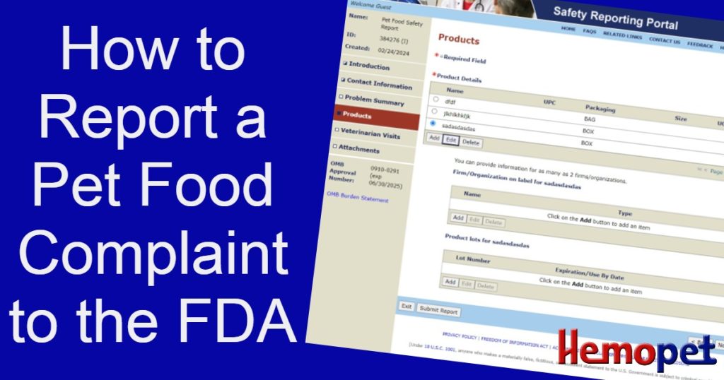How to Report a Pet Food Complaint to the FDA